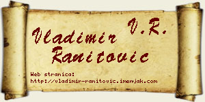 Vladimir Ranitović vizit kartica
